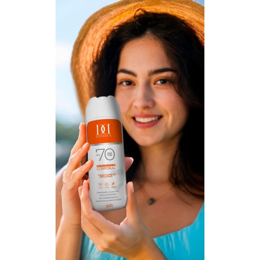 ANTISSINAIS, PROTETOR SOLAR DANDAS, FPS 70, 120 ML, ROSTO E CORPO,TOQUE SECO,