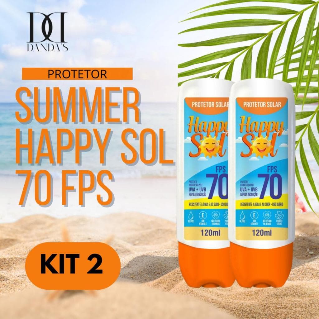 Kit 2 Protetor Solar Fps 70 Facial e Corporal C/ TOQUE SECO
