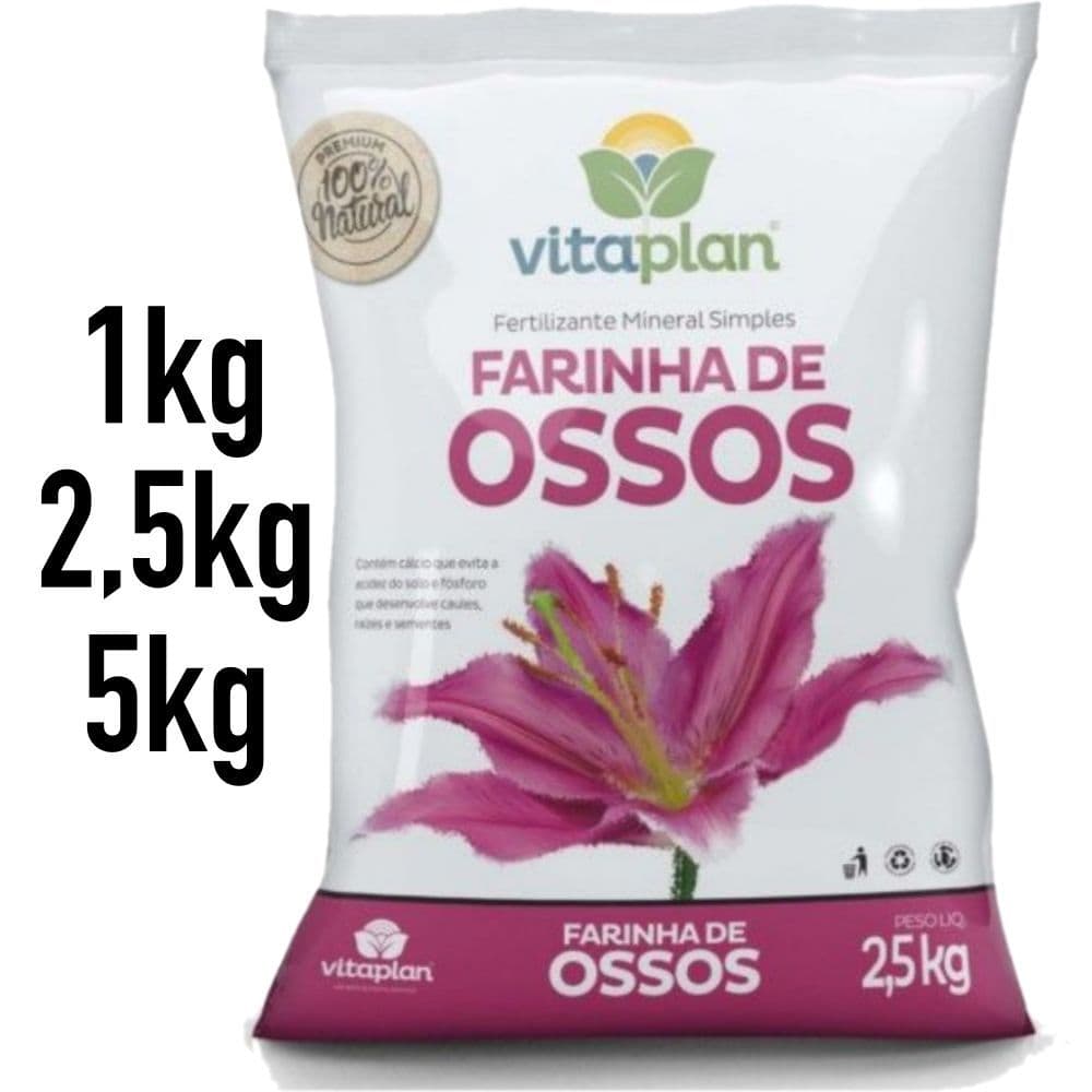 2,5kg Fertilizante Mineral Farinha de Osso Adubo Organico VITAPLAN