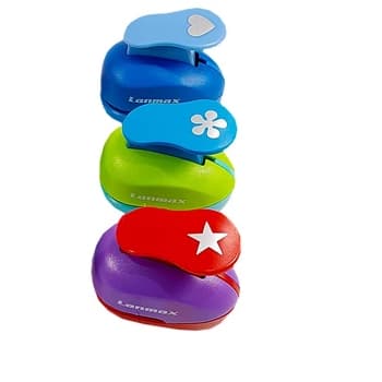 Kit 3 Cortador Perfurador Furador De Papel e E.V.A - 16mm - 1,6cm - ESTRELA - CORAÇÃO  - FLOR HELICE