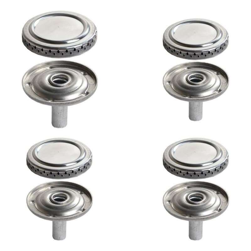 4 Espalhadores + 4 Queimadores compatíveis com fogões Esmaltec, Atlas e Coliseum 4 bocas INOX