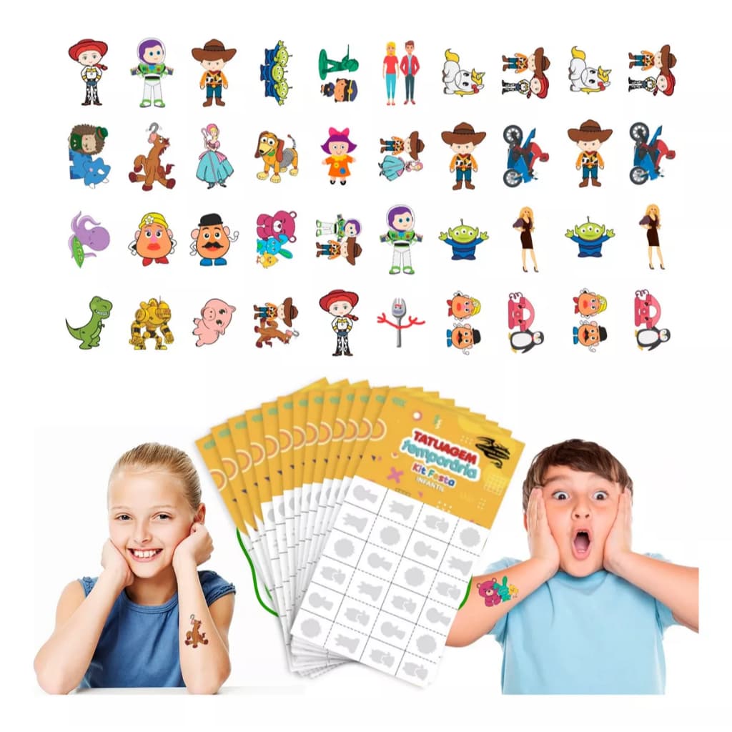 32/160/256 Tatuagem Infantil Temporária Toy Story Brinquedos Menina Menino Criança Festa