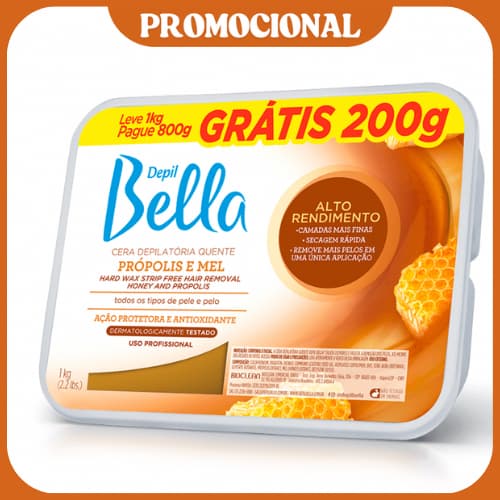 Cera Depilatória Quente Própolis E Mel 1kg Promocional DEPIL BELLA