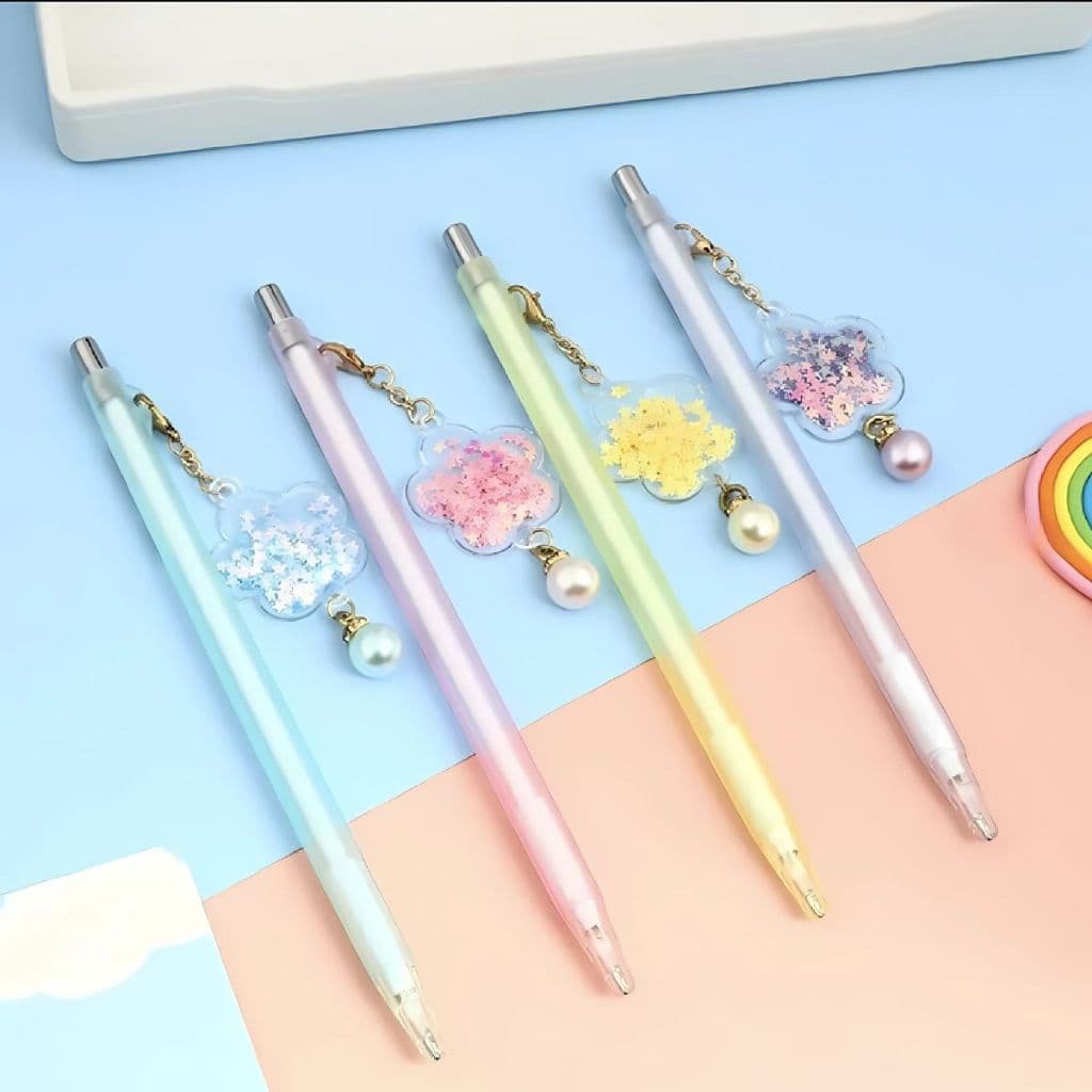 01/04 Lapiseiras Cute Candy Colors 0,7mm Coloridas Pingente na Ponta Lapis Escrever Lapiseiras