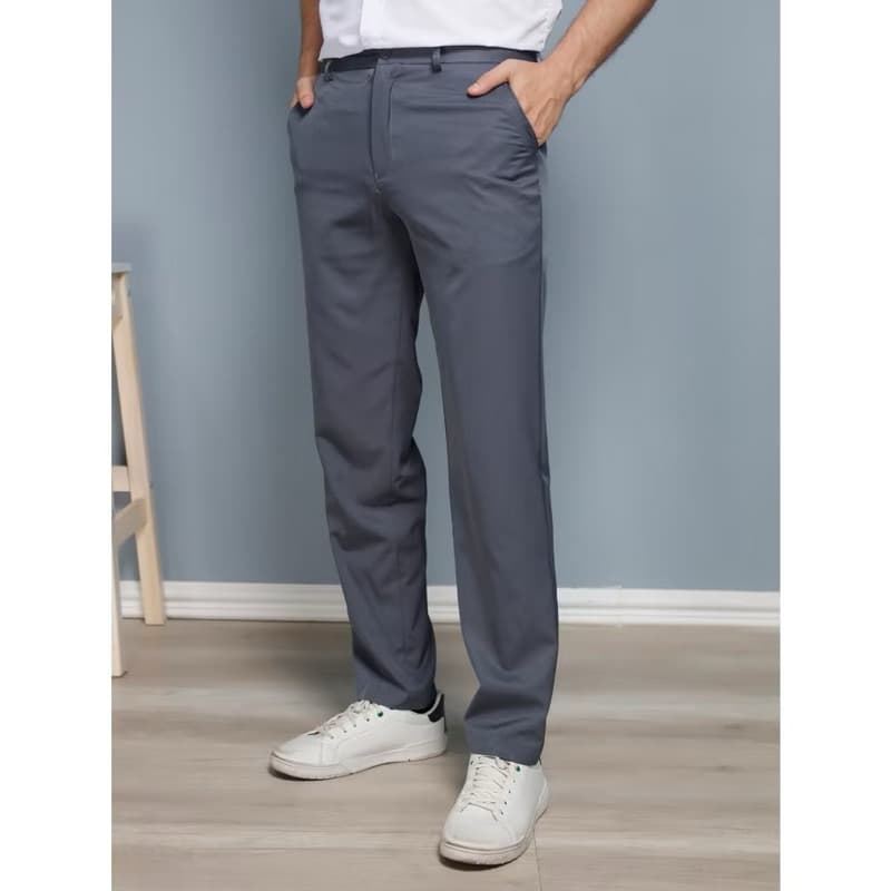 Manfinity Mode Calça de terno de negócio masculino justa com elastano cor sólida fab
