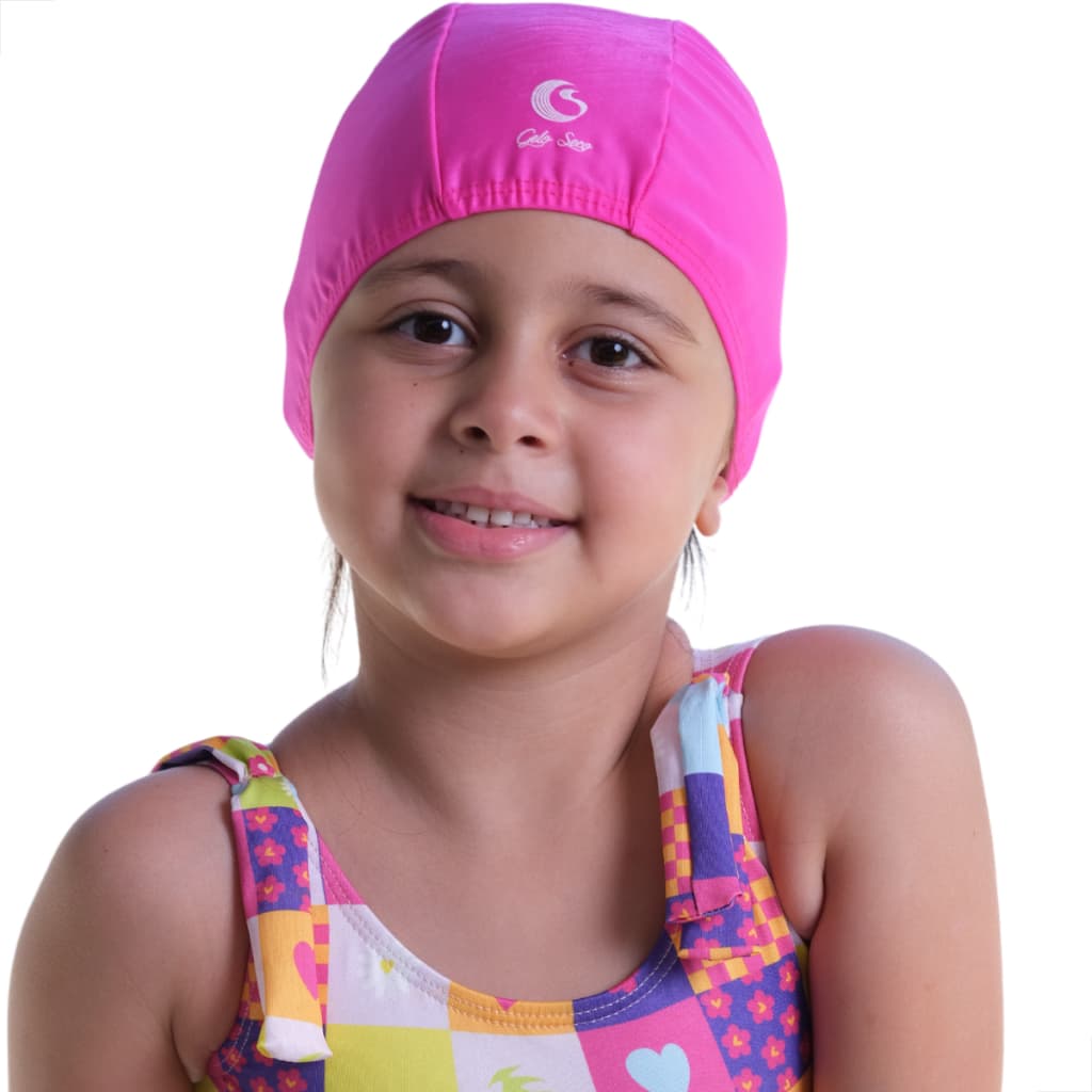 Touca De Natação Infantil De Teciedo Em Lycra Poliamida Para Criança Com Proteção UV 50+