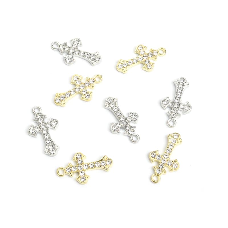 Pingente de Cruz Crucifixo Cravejado Kit com 10/20 Peças