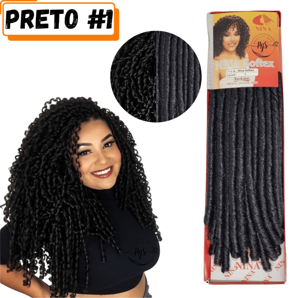 Cabelo Cacheado Original Nina Softex Crochet Braids Fibra Sintética 100 Gramas