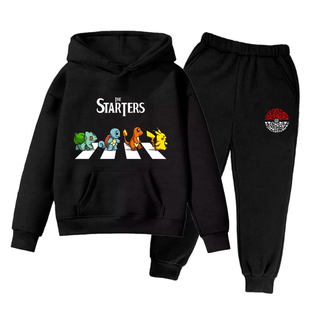 Conjunto Infantil De Moletom Flanelado Pokemon Fofo Anime Desenho Infantil