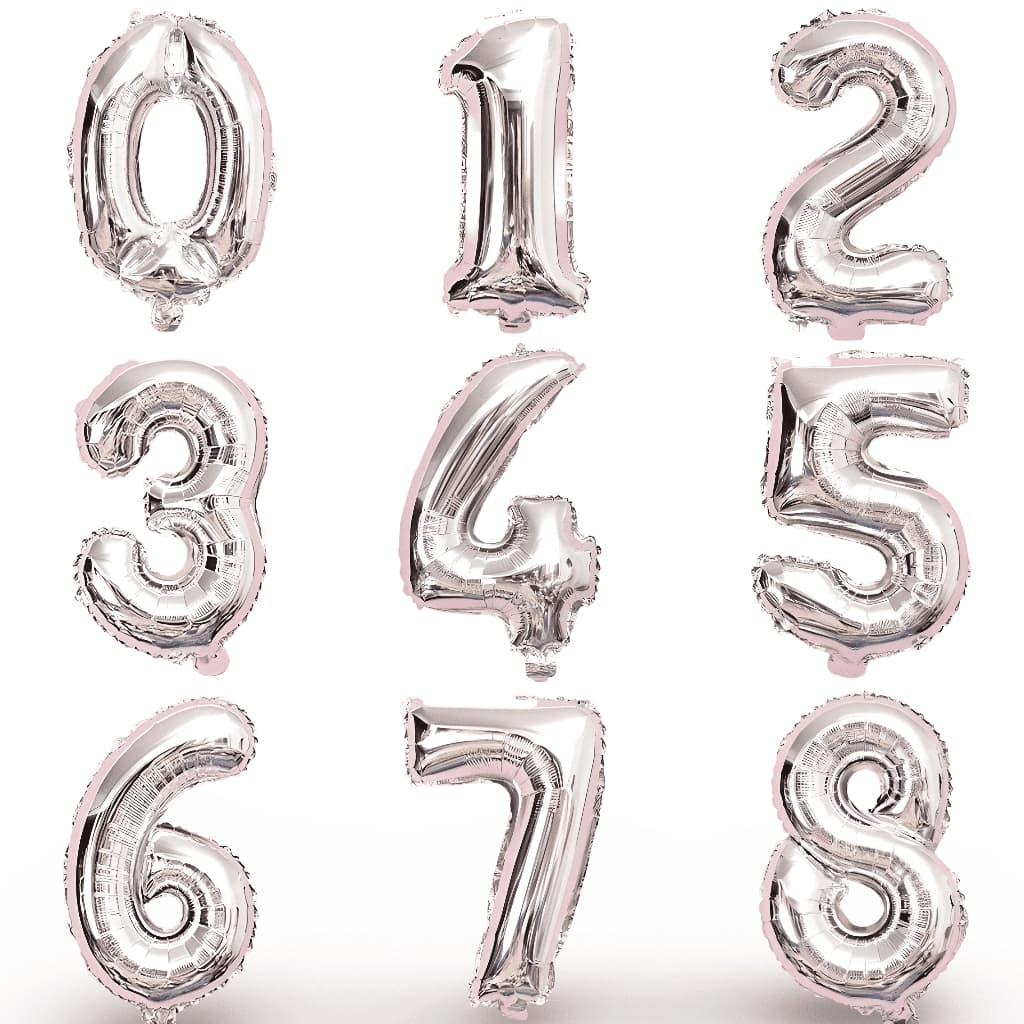 Balões Números Metalizados 40cm Prata Dourado Para Festa Aniversário Idade
