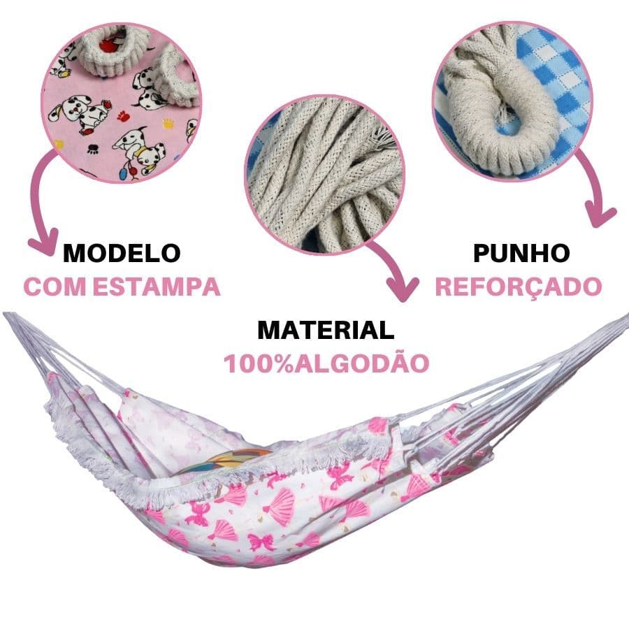 Rede De Bebê Descanso Dormir Infantil 100% Algodão Antialérgica  Estampado