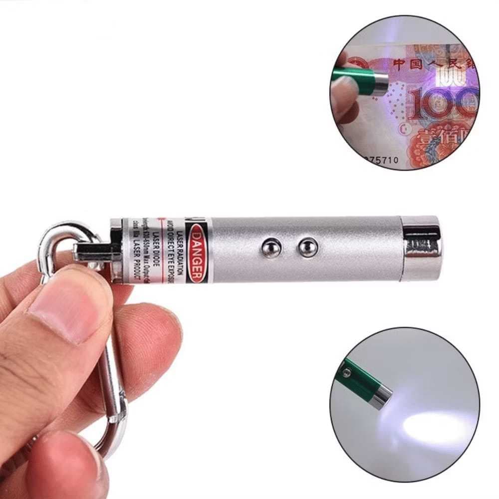Caneta laser pointer 3 em 1