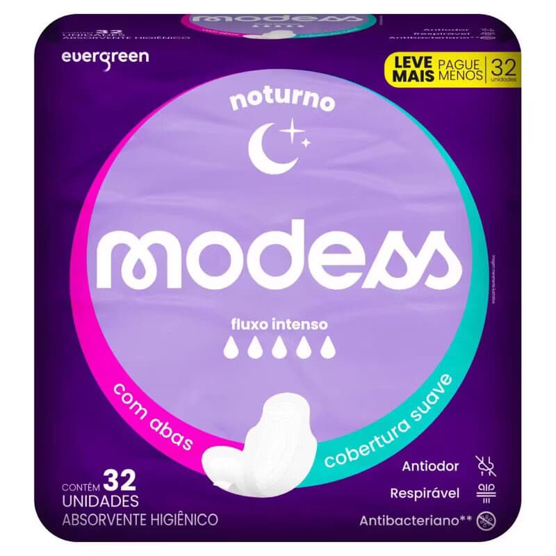 ABSORVENTE MODESS NOTURNO C/ ABAS 32UN suave