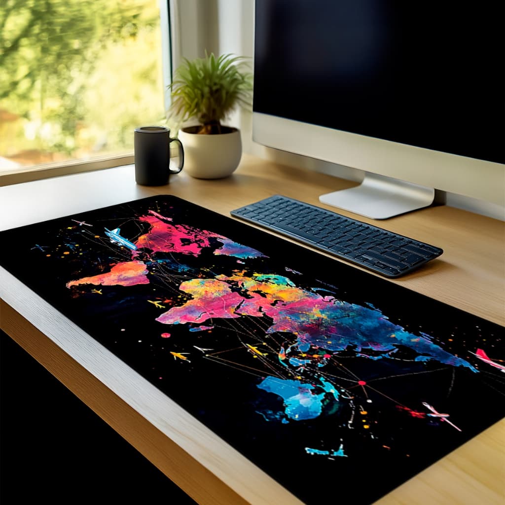 Mouse Pad Gamer Paises Antiderrapante Grande 70x35 80x35 90x40 90x50 cm Jogos Anime  Borda Costurada M2242