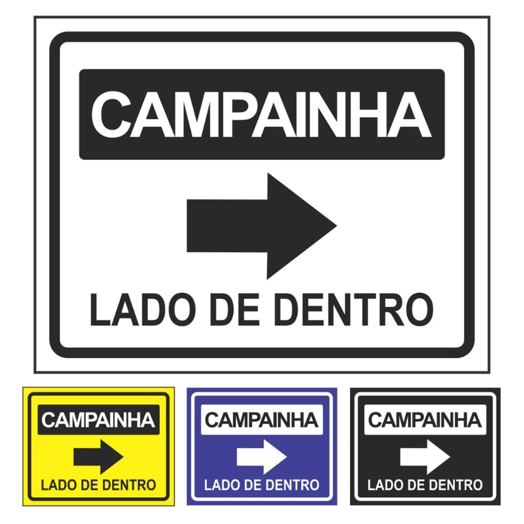 Placa De Sinalização - Campainha Lado De Dentro