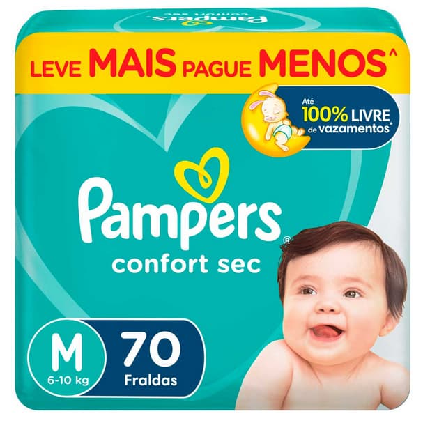Fralda Descartável Pampers Confort Sec M 70 Unidades