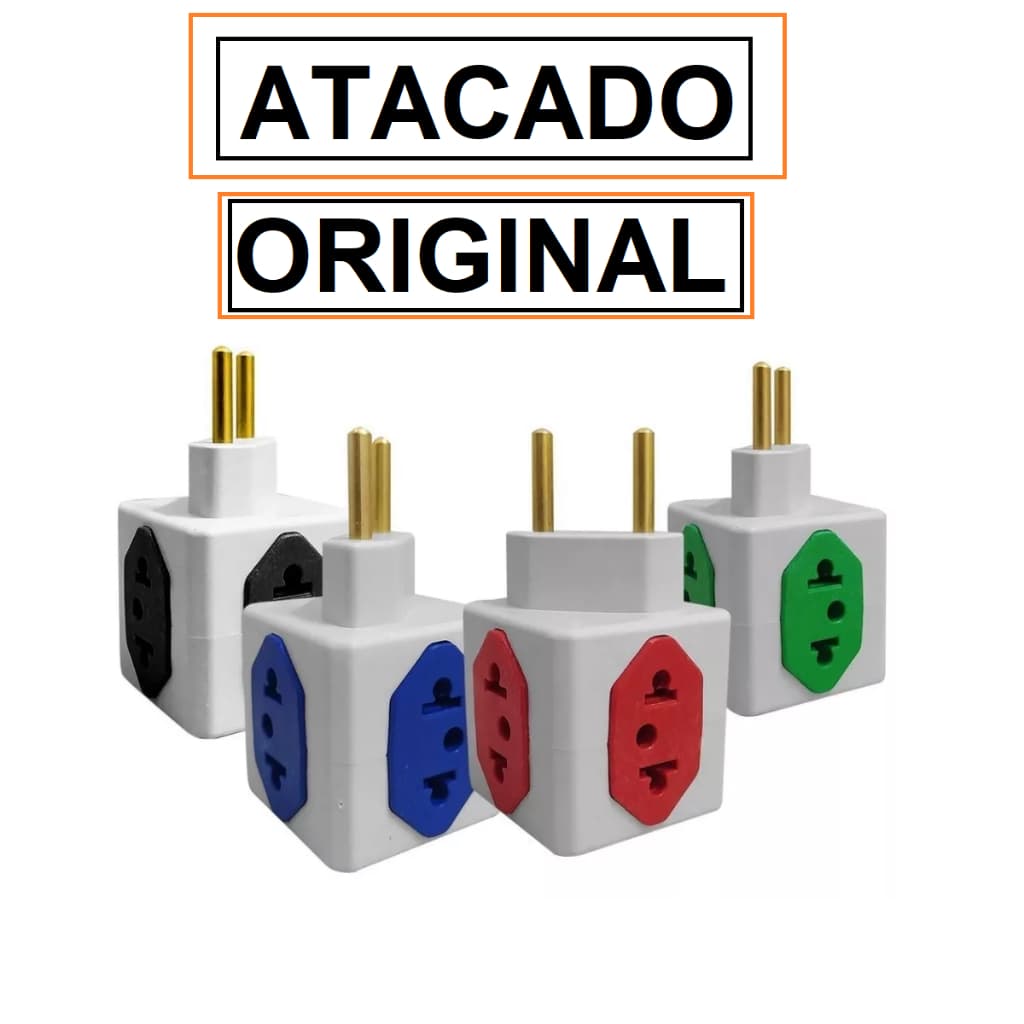 Kit 100 Adaptador Tomada 10/20A POWER CUBO 4 em 1 ( Novo Te Benjamin ) ATACADO E REVENDA