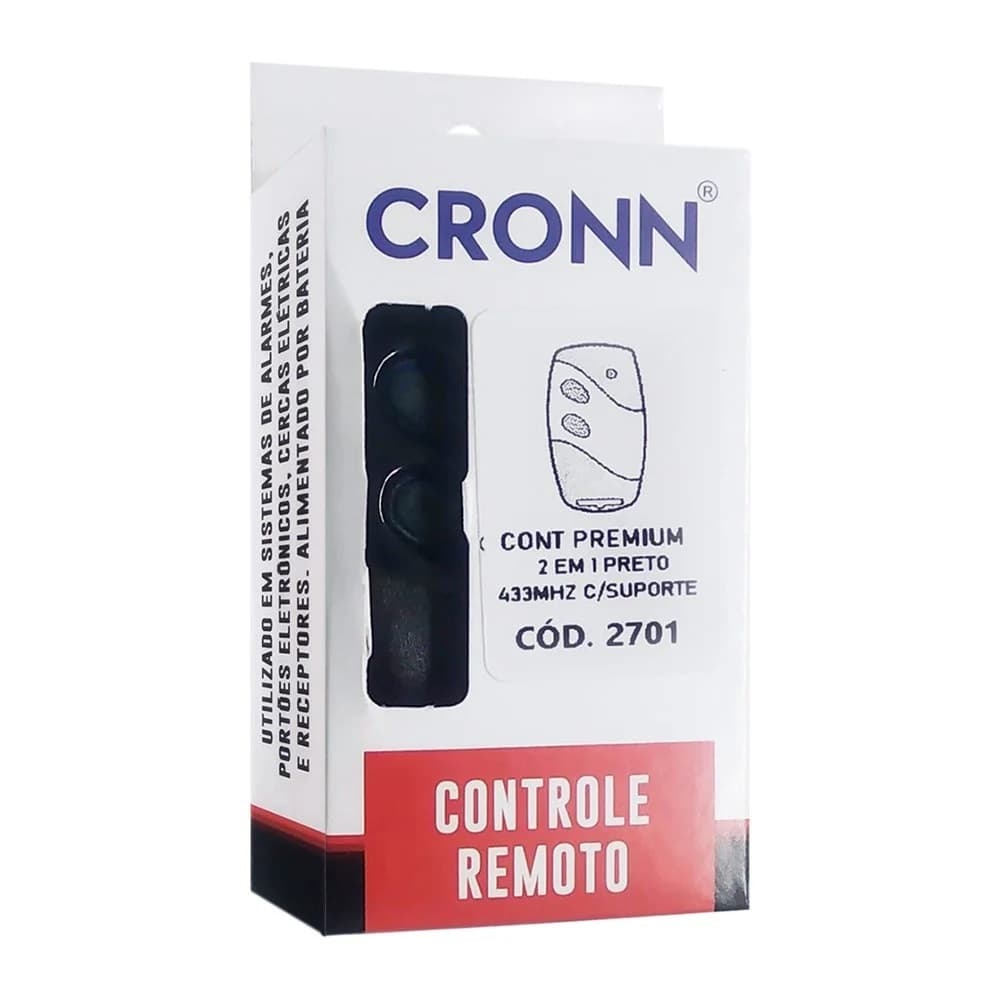 Controle Remoto Premium Dupla Função 2 em 1 Code Learning 433Mhz com Suporte Cronn