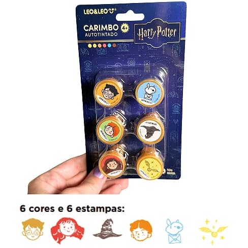 CARIMBO AUTOTINTADO DECORADO HARRY POTTER - BLISTER C/ 6 UND - LEO&LEO