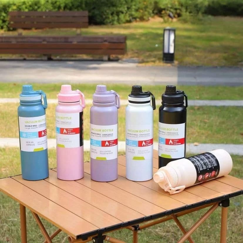 Garrafa Térmica  800ML De Aço Inoxidável C/ Isolamento Térmico A Vácuo Portátil Esportivo