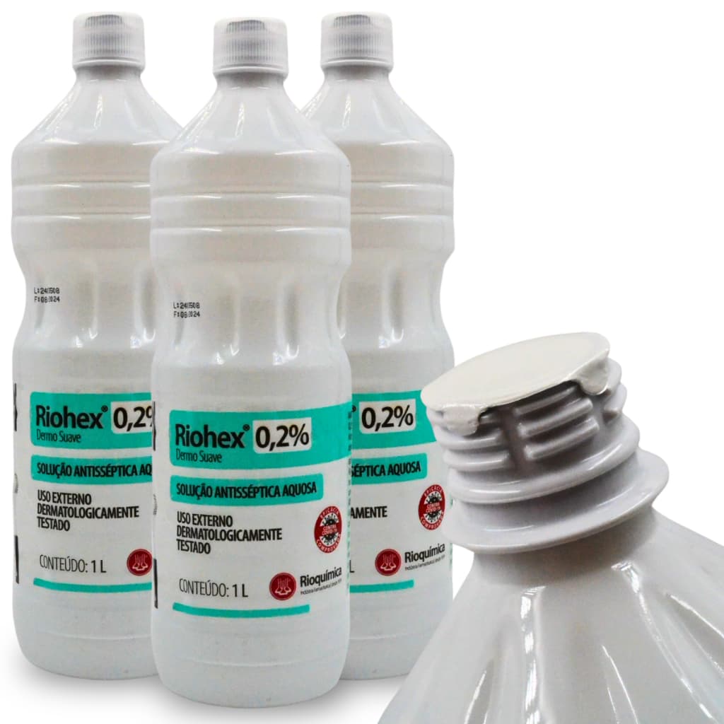 Clorexidina Riohex 0,2% Antisséptico para Higienização da Pele com Feridas Sem Álcool - Rioquímica