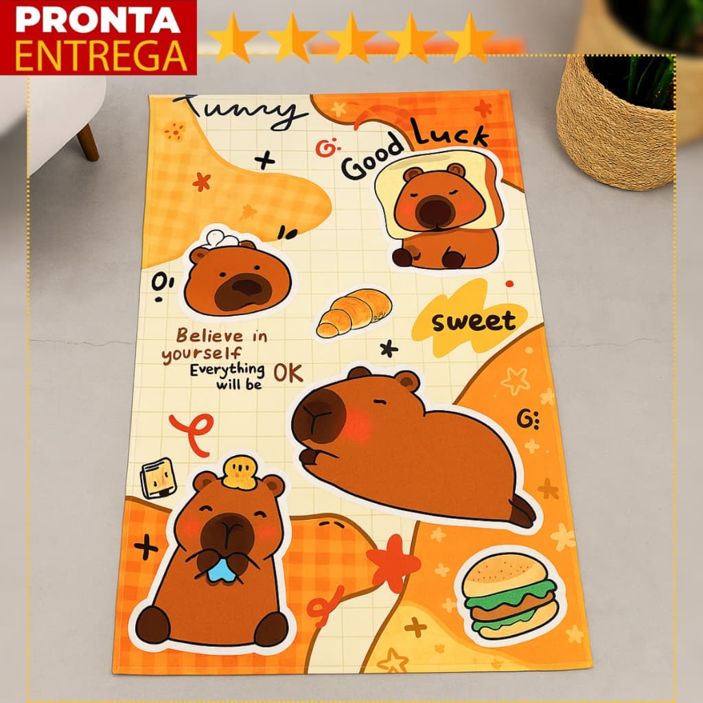 Toalha De Banho E Praia Piscina Infantil Capivara Capybara