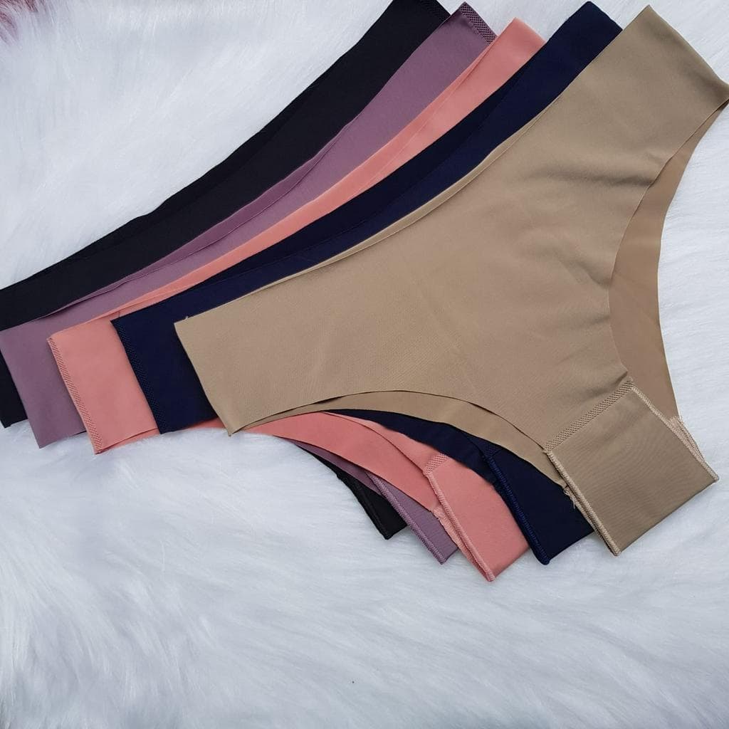 Kit 5 Calcinha Sem Costura Corte a Laser Tanga Não Marca Lingerie Feminina