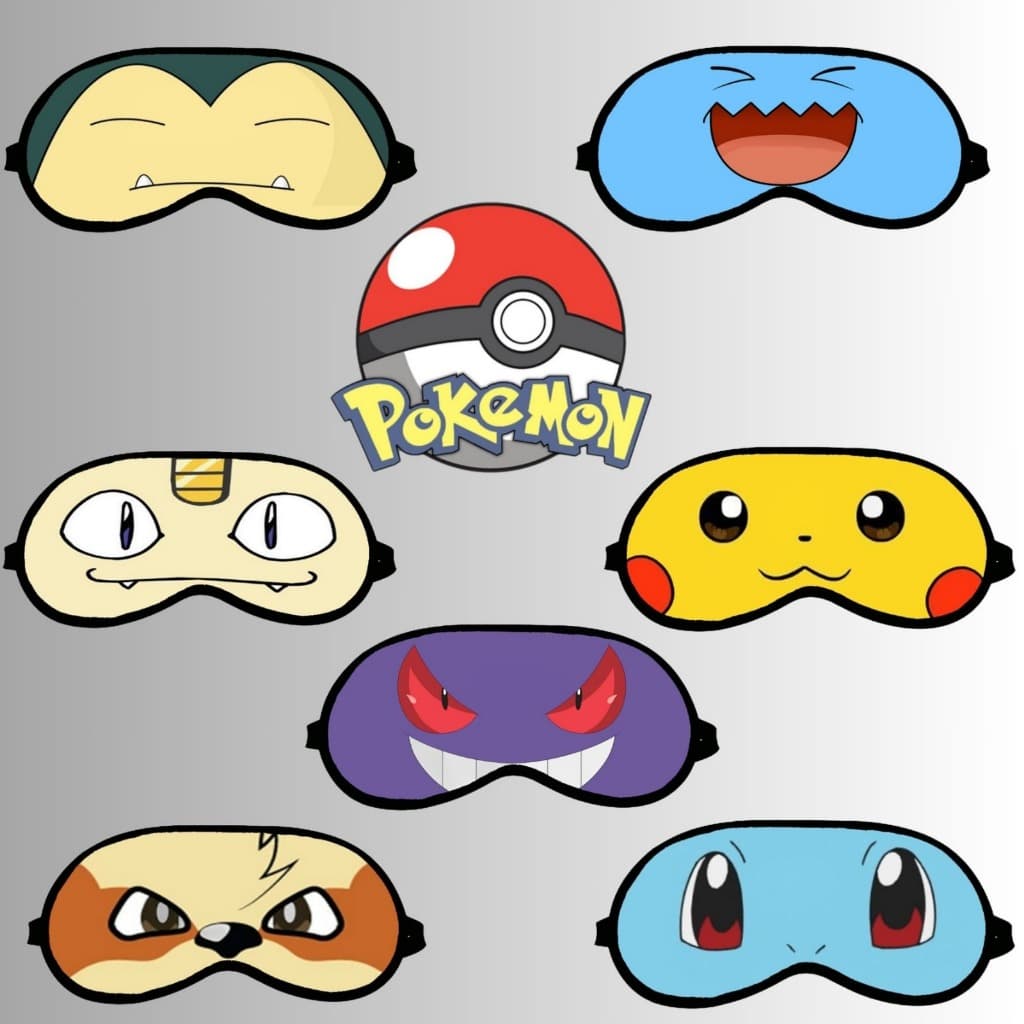MÁSCARAS DE DORMIR OU TAPA OLHOS SONO POKEMON PERSONALIZADO