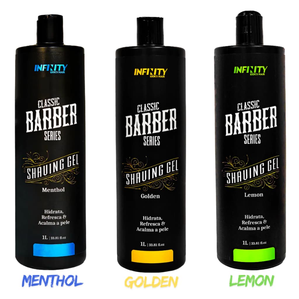 Shaving Gel Menta - Limão - Golden Infinity 1kg | Barbear Profissional Suave e Sem Irritação | Envio Imediato