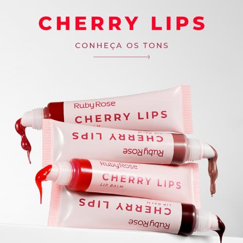 Lip Balm Gloss Labial Cherry Lips RUBY ROSE - Linha Rosa