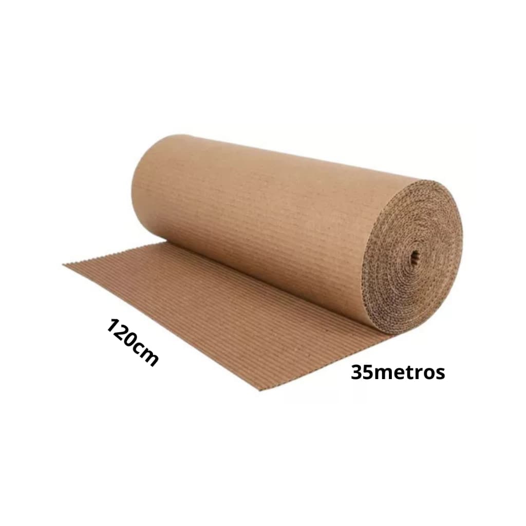 Bobina Papelão Ondulado Protetor De Piso 1,20 X 35 Metros Obra Construção