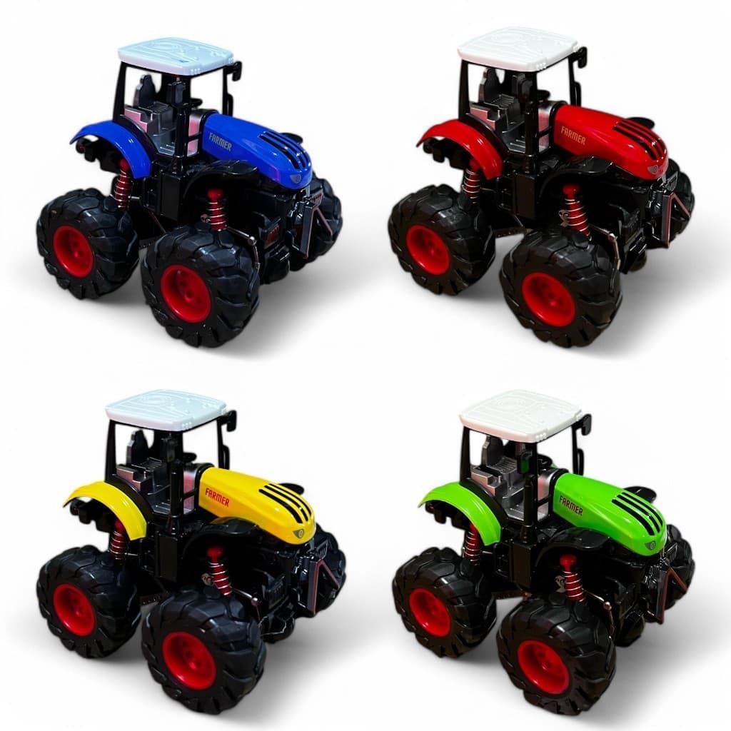 Carrinho Monster Truck Trator de Ferro 4x4 Rodão Fricção Brinquedo Infantil
