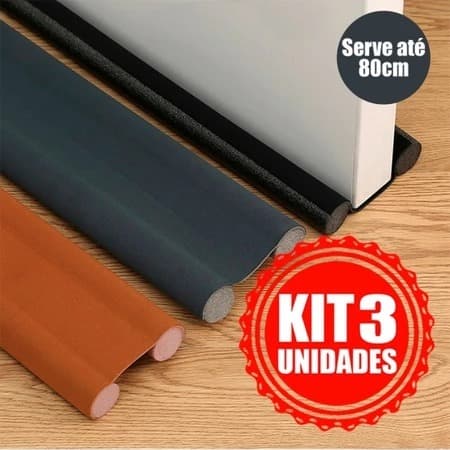 Veda Porta Proteção Ajustável Protetor de Porta Rolinho Duplo 80cm Comprimento