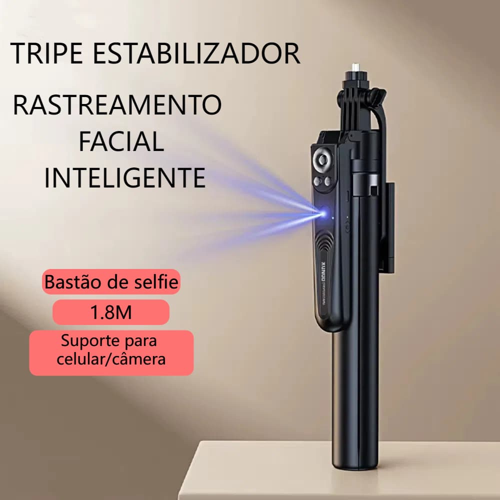 Tripe estabilizador com rastreamento facial inteligenre suporte para celular com câmera sem fio 360 graus PEI-SK05