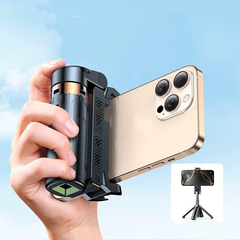 Bastão de selfie e tripé suporte de chão portátil anti-vibração para fotografia com quatro pernas JC-25