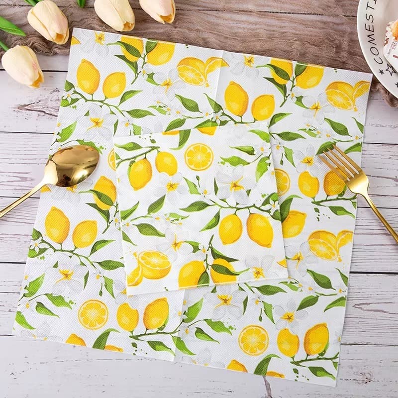 Kit 6, 5 ou 2 folhas Guardanapo para Decoupage Limão, Flores Frutas Guardanapos Toalhas de papel Artesanato Decoupagem