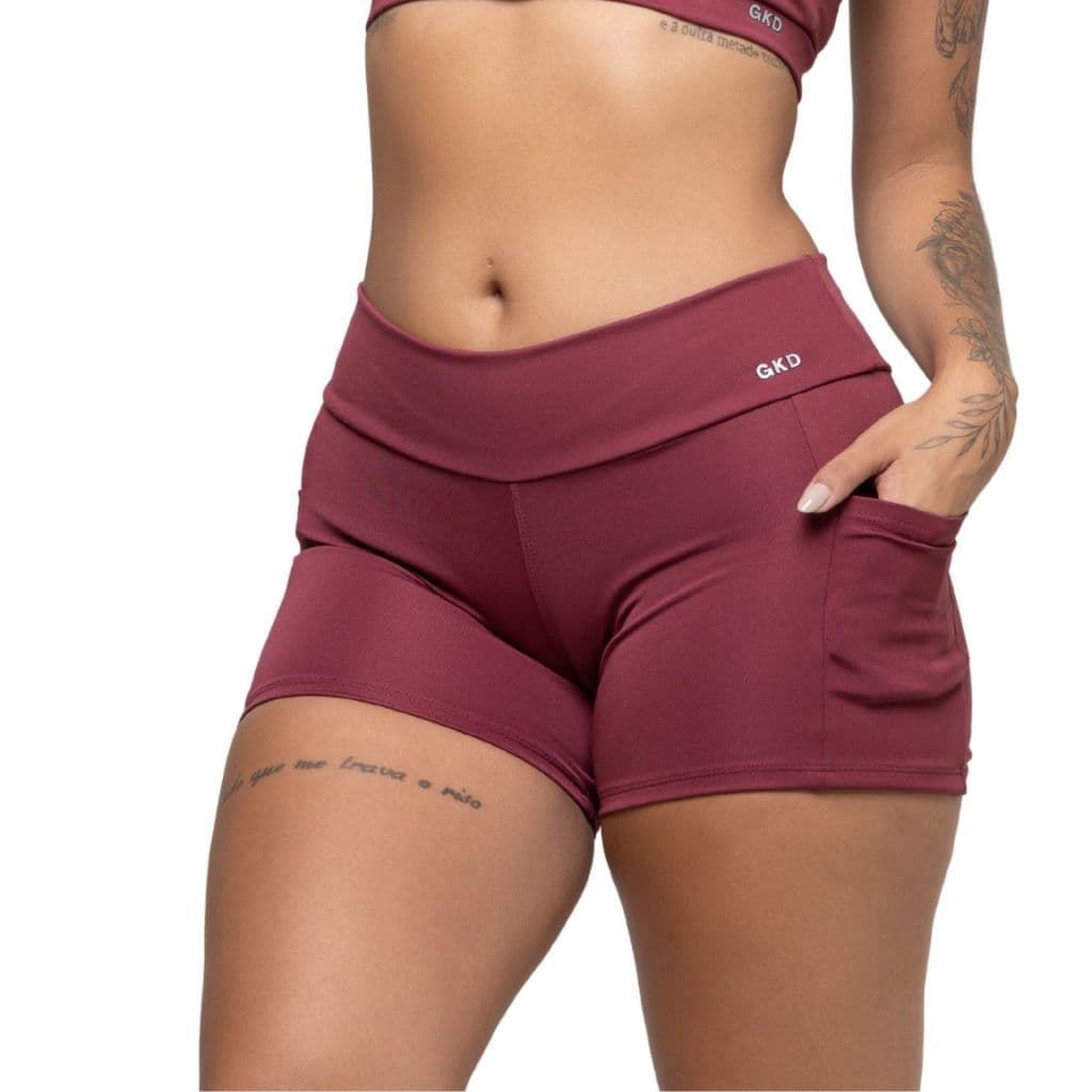 Short Feminino Com Bolsos Fitness Zero Transparência Academia  - GKD Original