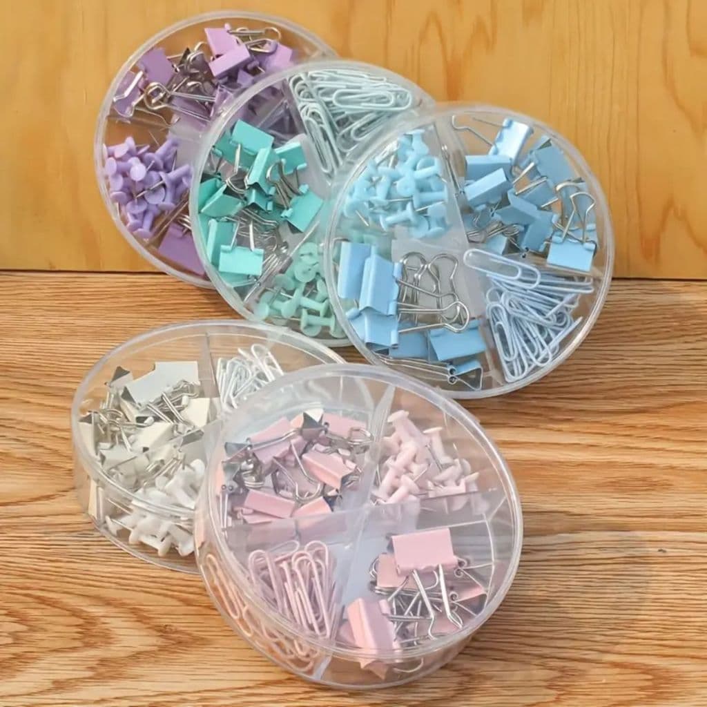  Escritório Clips Alfinete Prendedor Tons Pasteis Kit Office Papelaria Escolar Fofo Grande