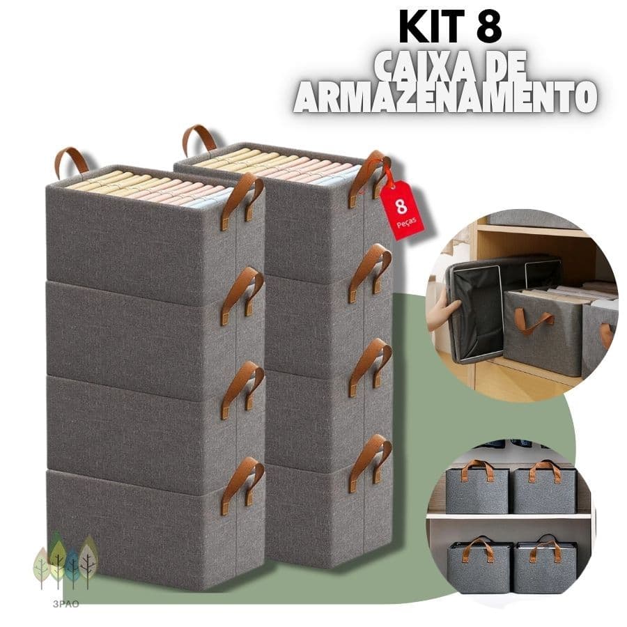 KIT 8 Caixa De Armazenamento De Roupas Arrumados Grade Para Íntimas E Calças