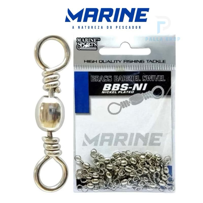 Destorcedor Girador Pesca 50 Unidades - Todos Tamanhos -  Marine Sports - Nickel BBS-NI