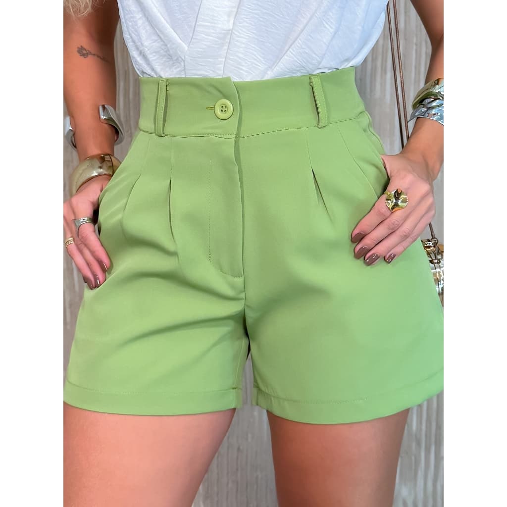 SM Short Feminina Alfaiataria Com Passante - 8807