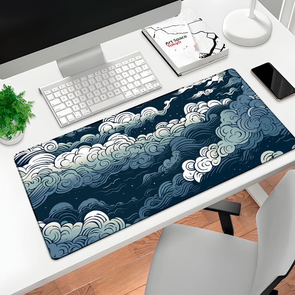 Mouse Pad Gamer 70x35cm 1mm Espessura Speed Estampa Nuvens Orientais 1935