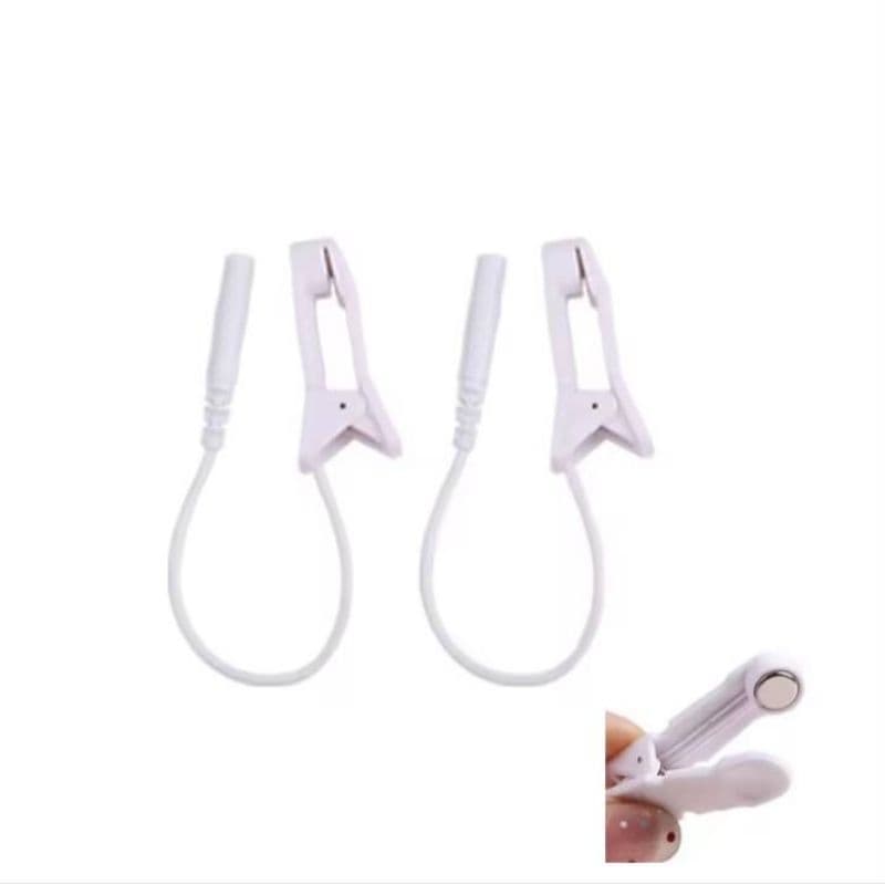 02 Cabos Eletrodos Tens Orelha Wire Ear Clip com Plug de 2mm