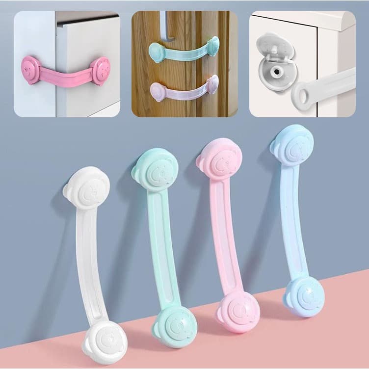 Trava de proteção de segurança multifuncional Dobravel Para Gavetas Armarios Guarda Roupa