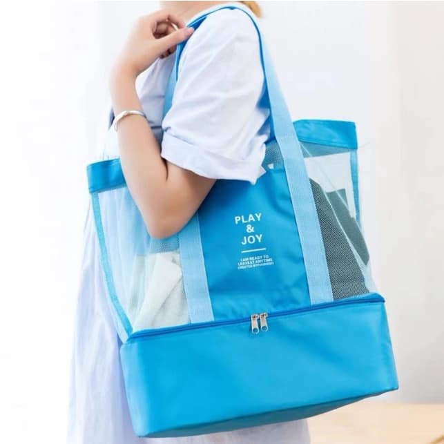 Bolsa de Ombro Para Praia Piscina e Piquenique Com Compartimento Térmico