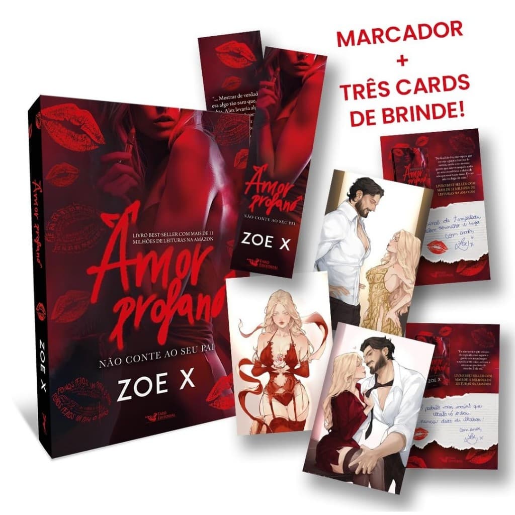 Livro - Amor profano: Não conte ao seu pai + Marcador + 3 Cards Exclusivos