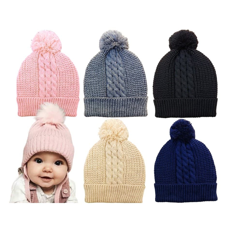 TOUCA DE FRIO POMPOM BEBÊ INFANTIL MENINA BOINA  GORRO ANTIALÉRGICO LÃ DE QUALIDADE