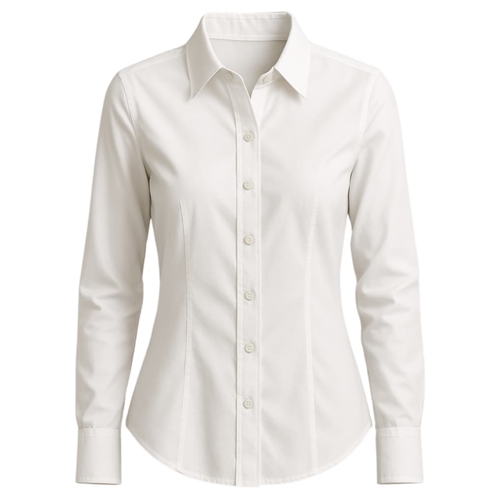 Camisa Social Feminina tradicional manga longa de botões