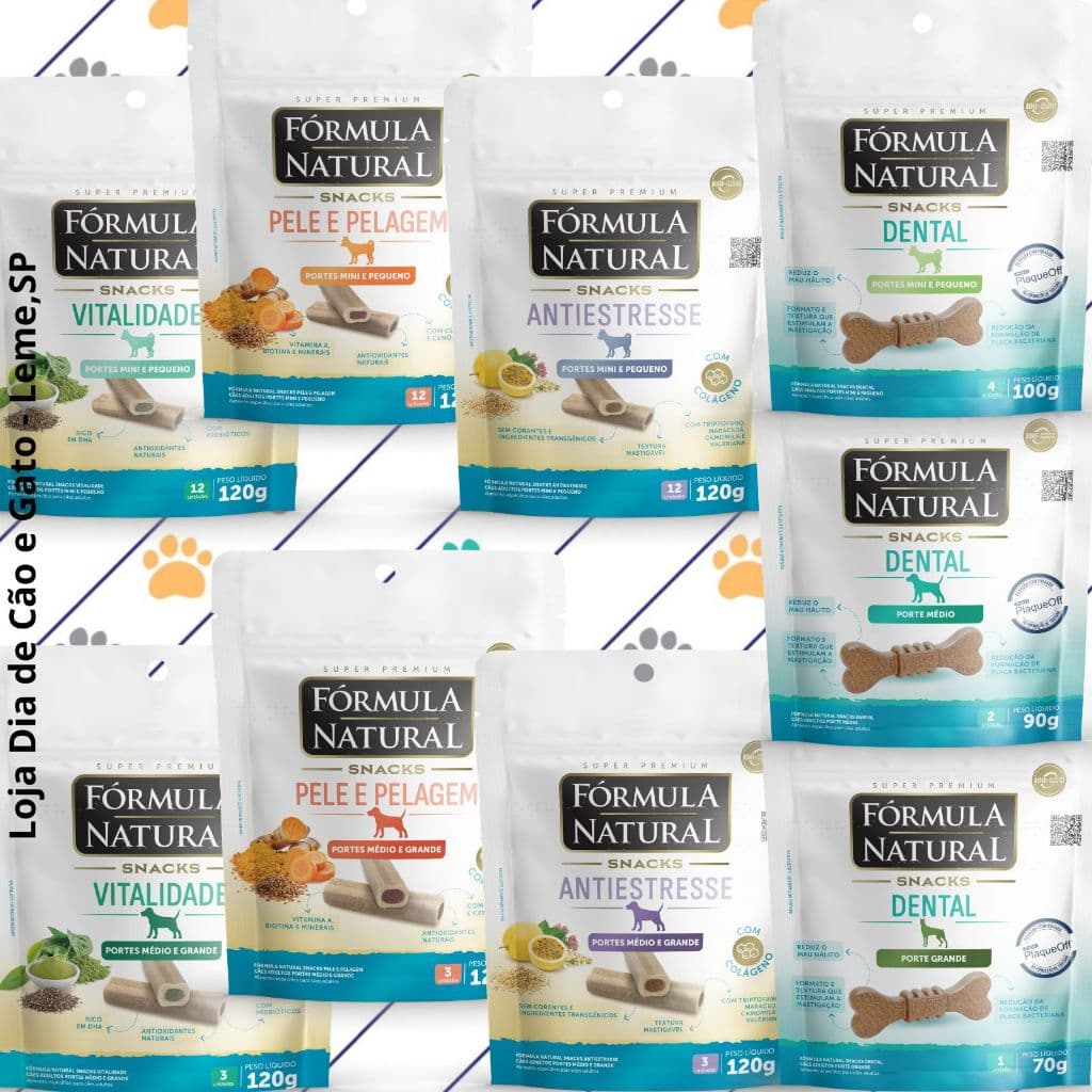 Promoção  - Snack e Dental Formula Natural - Vitalidade, Pele e Pelagem e Antiestresse