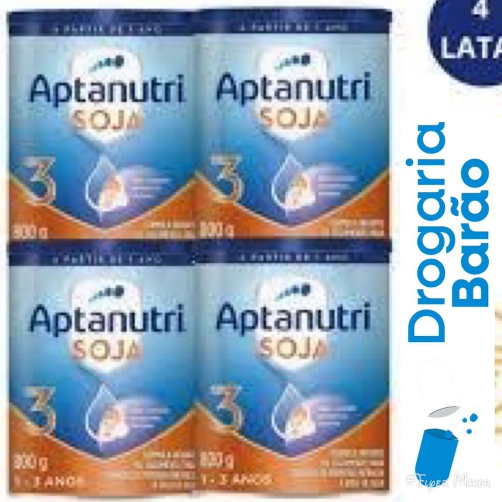 kit c/ 4 latas aptanutri soja 3 de 800g cada
